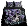 Lucifer Morningstar Set Copripiumino Satanico Set Biancheria da Letto Satanica Dimensioni Matrimoniali Queen Size, Copripiumino Trapuntato Gotico con Teschio