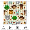 Animal Pattern Shower Curtain Fabric Waterproof Home Decor Bathroom Liner Set For Kitchen Multicolor (84X72 Inches)