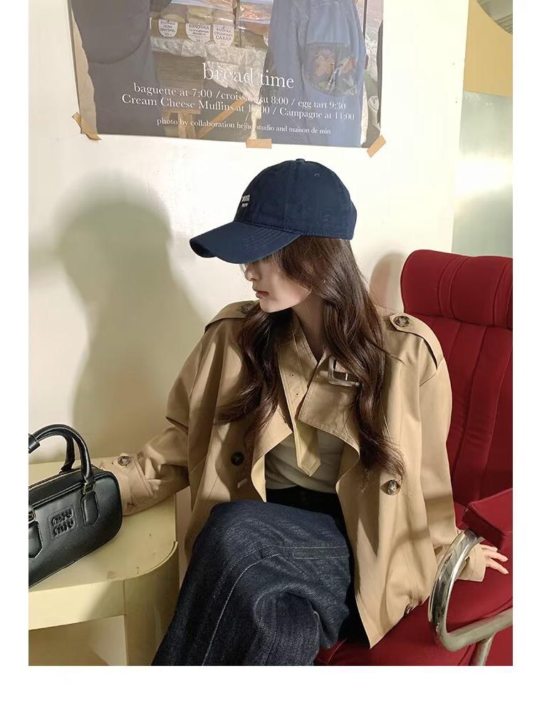 Korean Retro Lapel Single-Breasted Trench Coat - Versatile Spring/Autumn Women's Jacket