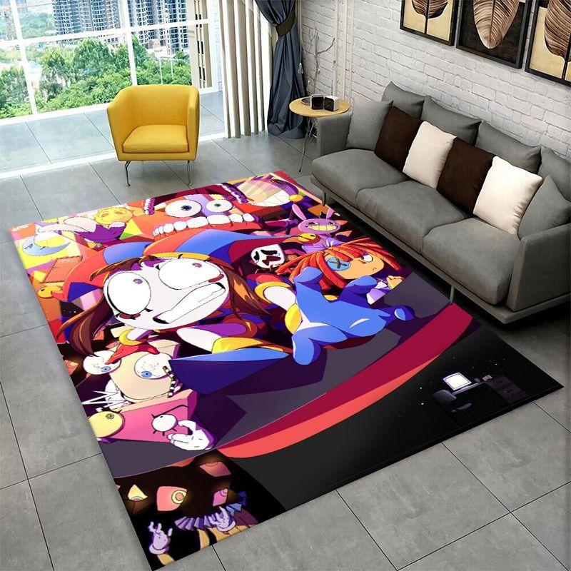 Cartoon Amizing Digtal Circus Pomni Non-Slip Area Rug for Living Room,Bedroom,Playroom,Carpet Floor Mat Home Decor Rug Room
