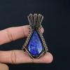 Lapis Lazuli Gemstone Handmade Copper Wire Wrap Jewelry Pendant For Wedding Gift