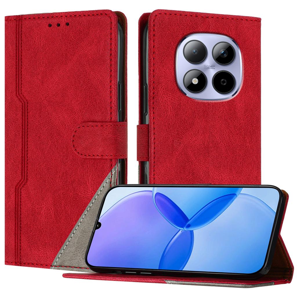 For Xiaomi Redmi Note 15 Pro 5G Leather Case Triangle Patchwork Wallet Stand Shockproof Phone Cover
