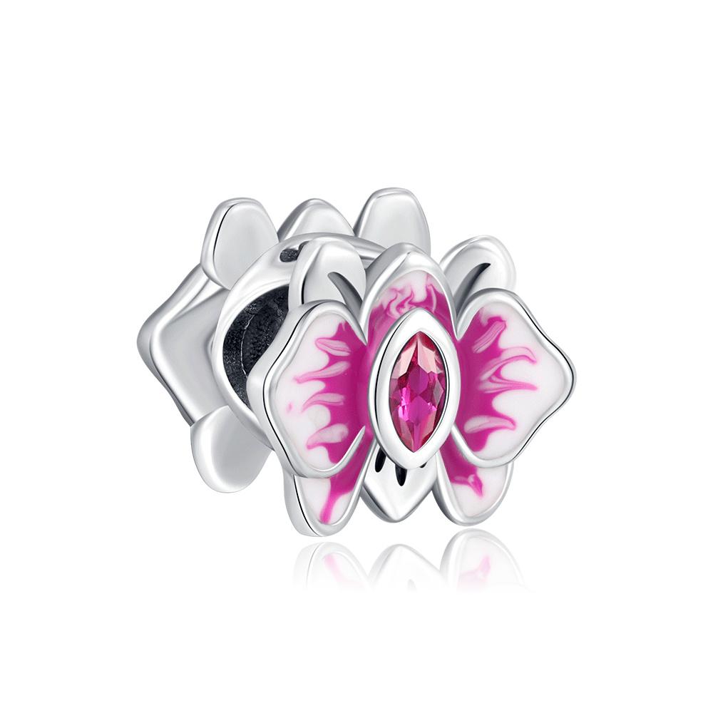 New Original Flower Pendant 925 Silver Rose Charm Fit Bracelet Diy For Women Elegant Bead Daily Wear Fine Gift