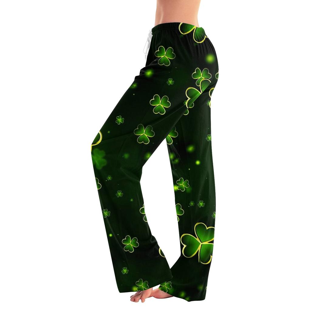 Women's Casual Straight Leg Pants Print Casual Long Pants