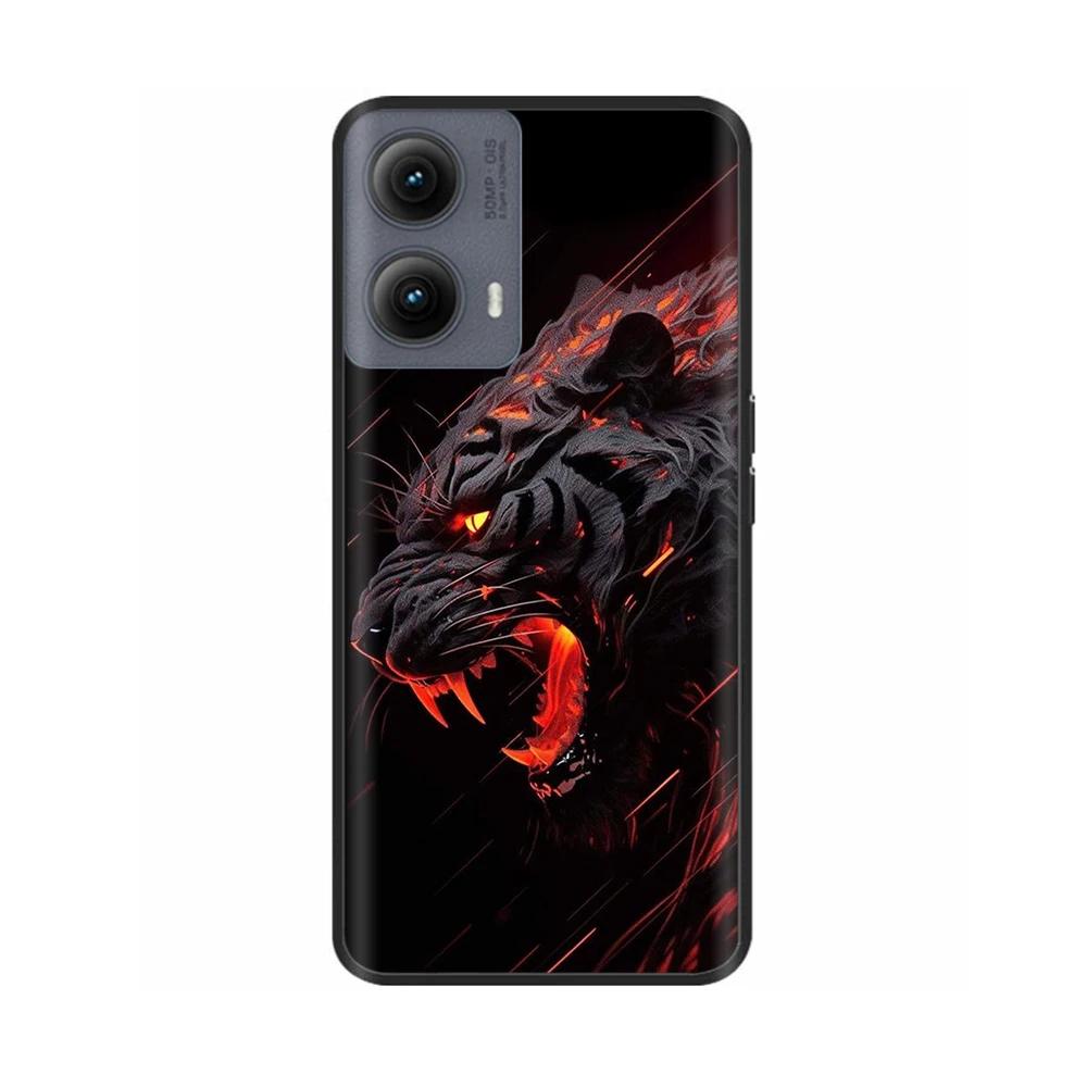 Silicone Casing For Motorola Edge 2024 Case Lovely Cartoon Soft TPU Black Cover For Moto Edge 2024 6.6" Shockproof Fundas Capa