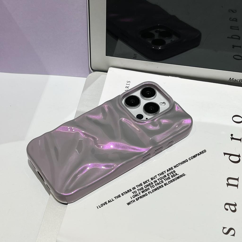 Premium sense colorful three-dimensional pleats suitable for iPhone16Pro max mobile phone case Apple 17 tide 14/15
