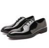 Classic Shiny Patent Leather Men Oxfords Pointed Toe Lace Up Formal Dress Derby Shoes Business Wedding Office Daily Man Footwear