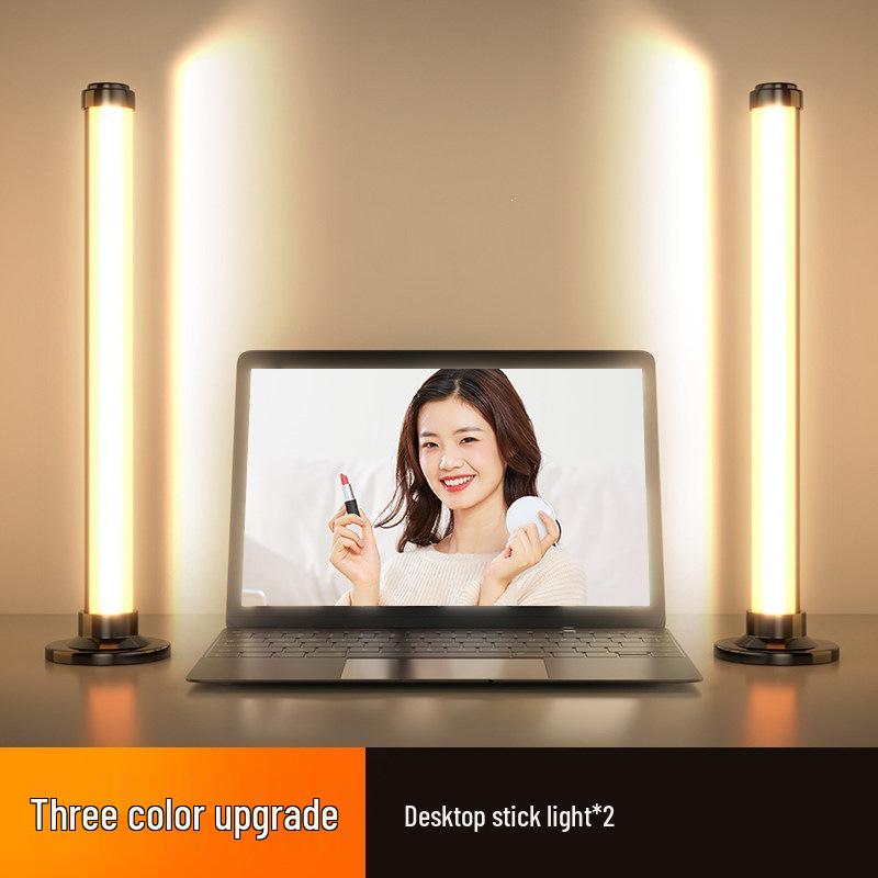 Streamer Desktop Fill Light: Double Row LED for Professional Live Room, Video Background, and Atmosphere.