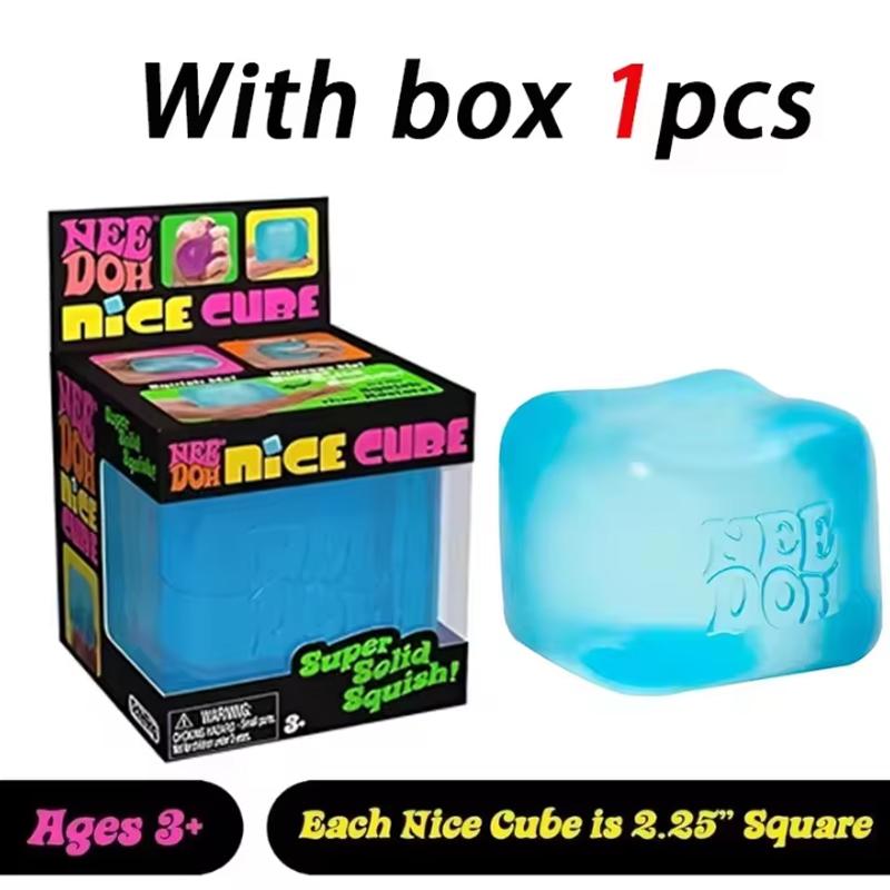 New Nee Doh Jellyfish & Cube Squish Toy Soft Jelly Squeeze Stress Relief Fidget Sensory Toy For Kids And Adults