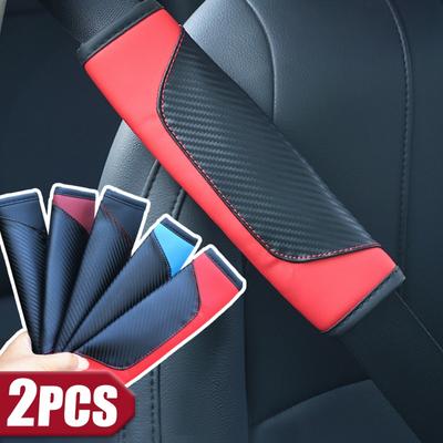 Protège-épaule universel pour ceinture de sécurité de voiture, en cuir et fibre de carbone, respirant, pour l'été et l'hiver
