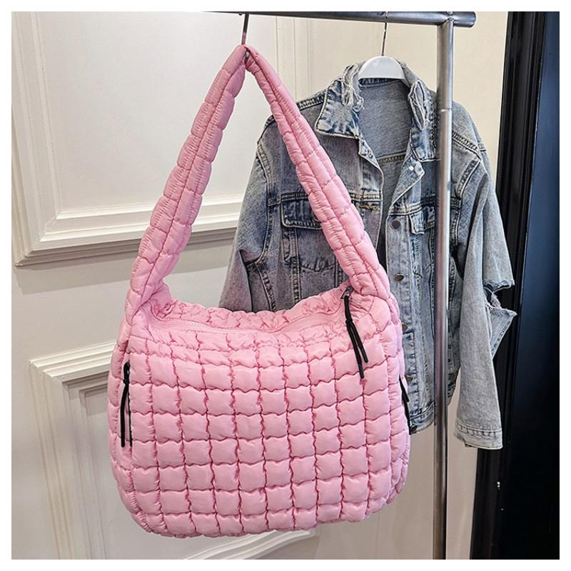 Popular Pleated Cloud Bag Fashionable One-shoulder Portable Dumpling Large Capacity Down Cotton Underarm Female