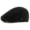 Autumn Winter Velvet Thick Warm Cap Men's Corduroy Beret British Retro Forward Cap Painter Cap