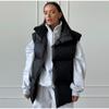 Autumn Winter Sleeveless Jacket Women Fashion Loose Thick Vest Solid Color Casual Sport Cotton Jacket Stand Collar Coat Warm Female Waistcoat