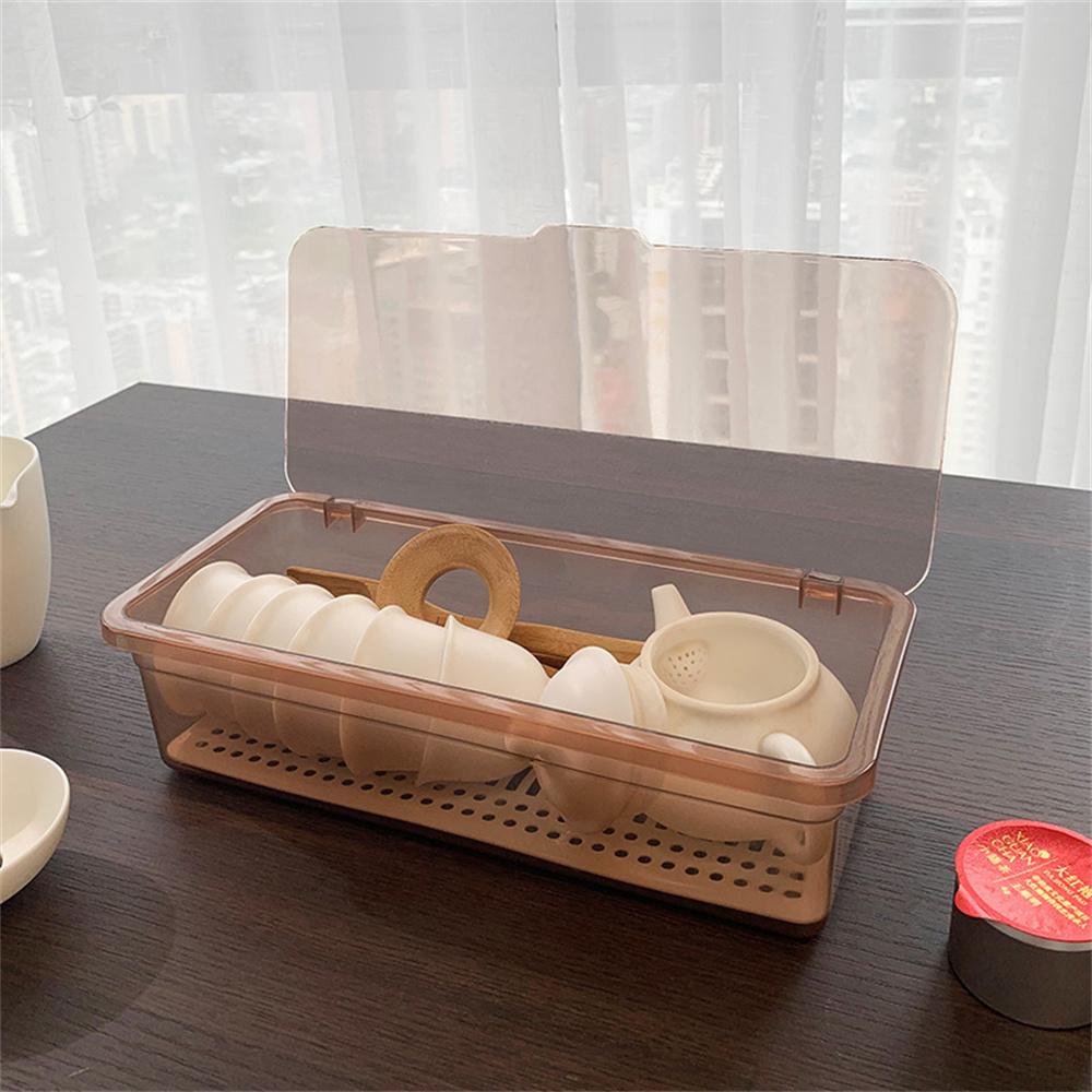 Box Cutlery Organizer Storage Kitchen Desktop Kitchen For With Tray Tea Kitchen Drain Set Lid Home Storage Boxes