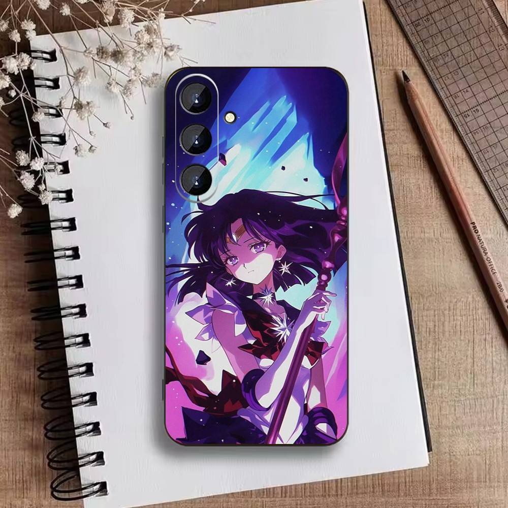 Cartoon E-Sailor M-Moons Phone Case For Samsung Galaxy A73,21,22,32,71,53,52,51,80,5G Soft Black Cover