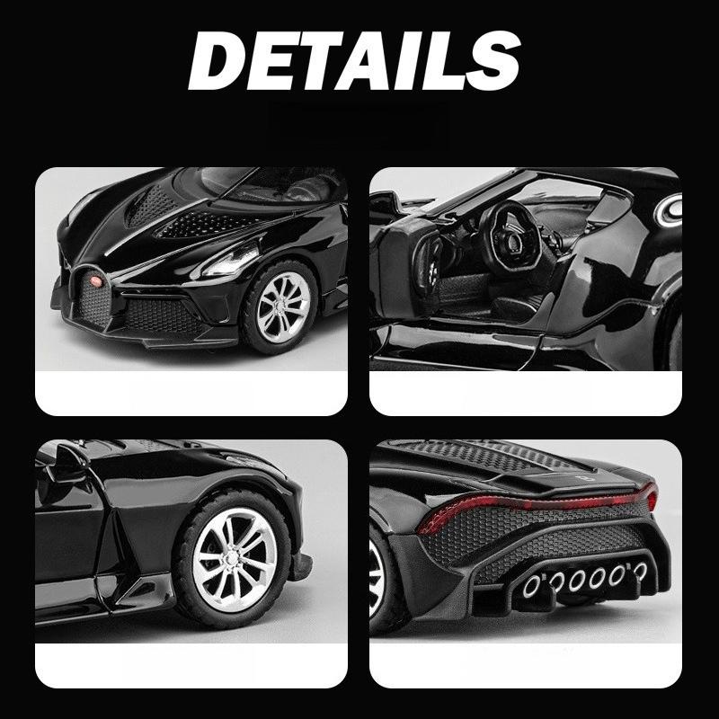 1:36 Bugatti Voice Of The Night Car Model Diecasts Toy Vehicles Metal High Simulation Sound and Light Collection kids Gift