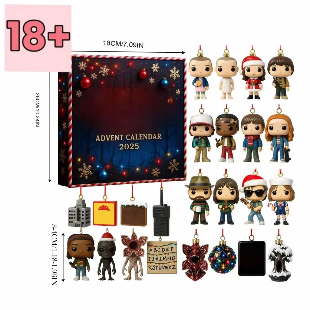 Stranger Christmas Set - 2D Acrylic Ornament & Collectible Advent Calendar | The Ultimate Fan Bundle For Exclusive Tv Show Merch