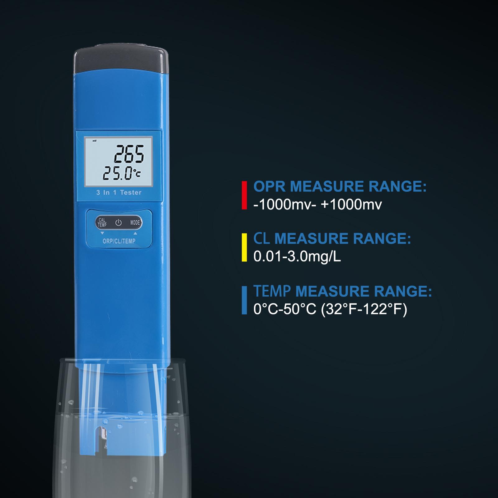 

HW-98116 3-In-1 ORP Chlorine TEMP Tester Digital Water Quality Meter High-Precision Swimming Pools CL Monitor For Drinking Water