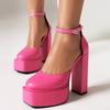 Platform Women's Sandals High Heels Pumps Shoes Sexy 2024 Ankle Strap Black White Pink Heeled Dance Party Wedding Shoes Female
