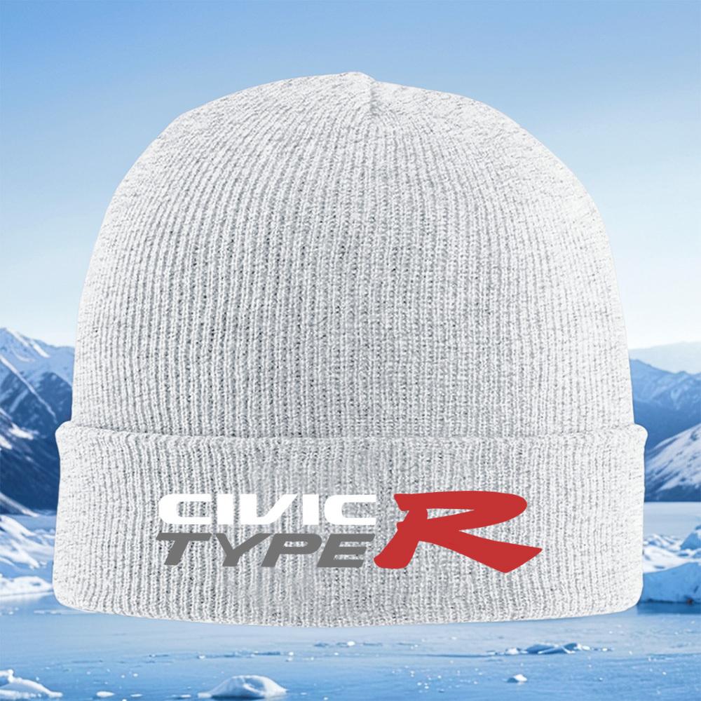CIVIC TYPE R logo emblem design Men Women Unisex Knitted Hat Beanie Pullover Cap Winter Thermal Warm Christmas Outdoor Cycling H