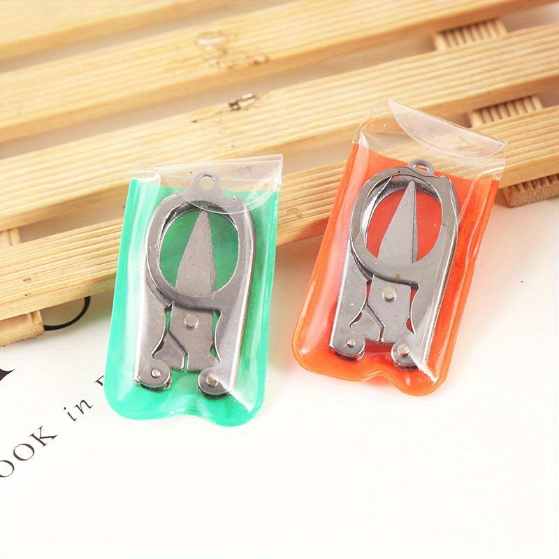 

5pcs Foldable Small Scissors, Portable Mini Travel Scissors, Large-sized Stainless Steel Folding Scissors with Keychain