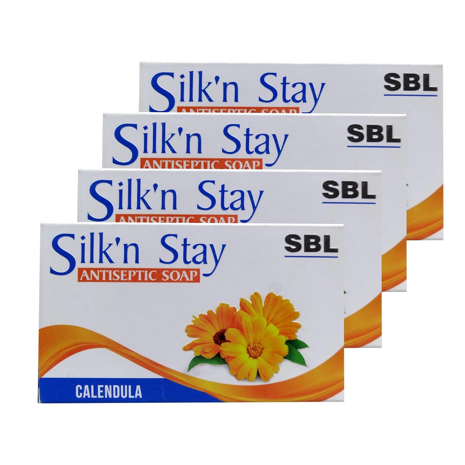 SBL Silk n Stay Антисептическое мыло с календулой и натуральными экстрактами 75 г Упаковка 4 шт. Мягкое мыло для ежедневного очищения кожи