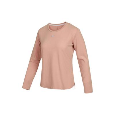Dri-FIT One Luxe Performance Pullover Crew Neck Long Sleeve T-Shirt Women Tops Rose Retro-Gray DD0621-609