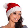 Cloth Accessories Plush Ball Soft Beanie Strip Santa Hat Outdoor Knitted Christmas Hat  Girls