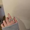 Minimalist Silver Color Cuff Rings for Women Couples New Fashion Creative Smooth Pattern Geometric Party Jewelry Gifts