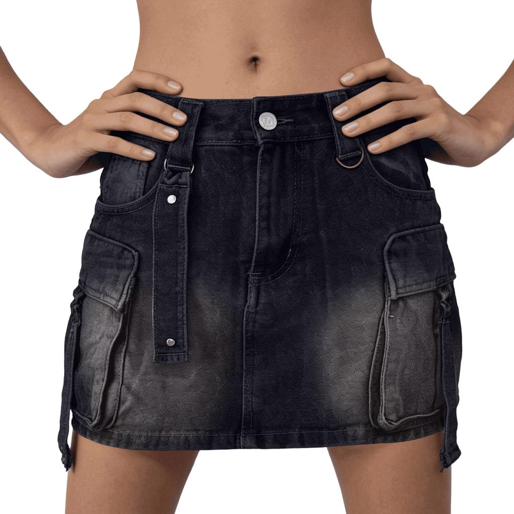 Womens Skirt High Waisted Stretchy Jean Skirts Casual Slim Fit Short Skirts