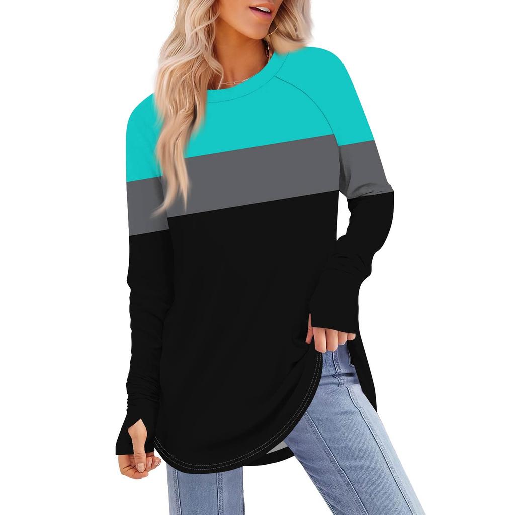 Womens Oversized Sweatshirt Graphic Sweater Long Sleeve Drop Shoulder Round Shirt Tops Vintage Clothes