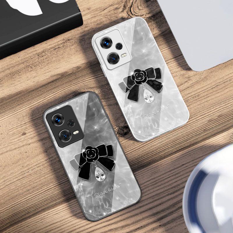 High-grade Bow Tie For Xiaomi 14 Ultra 13 Lite Redmi Note 13 11 Pro 12 Plus Poco X6 3 Pro F4 6 GT Tempered Phone Case