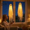 Remote Control Halloween Lights 3 Pcs Large Lighted Hanging Ghosts Decoration 4FT + 5FT Outdoor Glowing Ghost Kit for Home Spooky Flying with