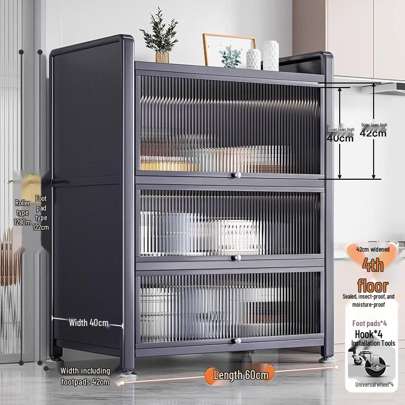 

Bieying Luxury Grey 2-Tier Kitchen Storage Shelf