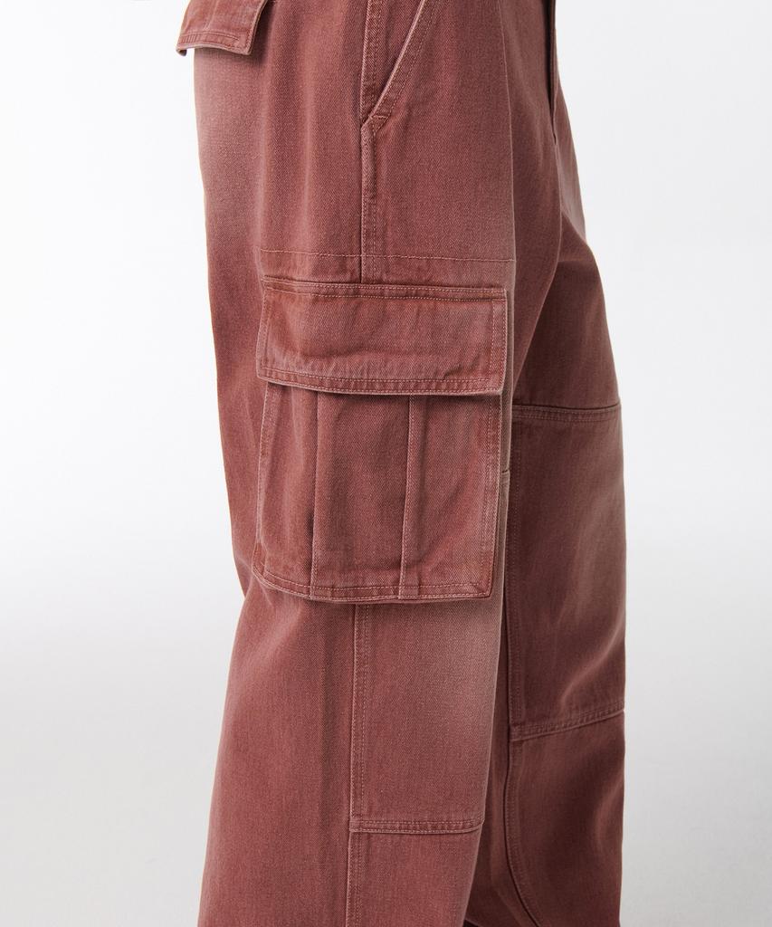 Musinsa Standard Pigment Extra Wide Cargo Denim Pants [Smoke Pink]