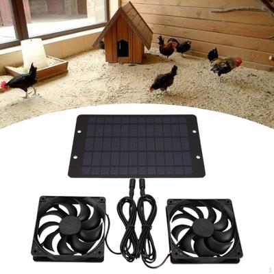 Intake Cooling Ventilation Solar Panel Exhaust Fan with Two Fans Portable 10W12V