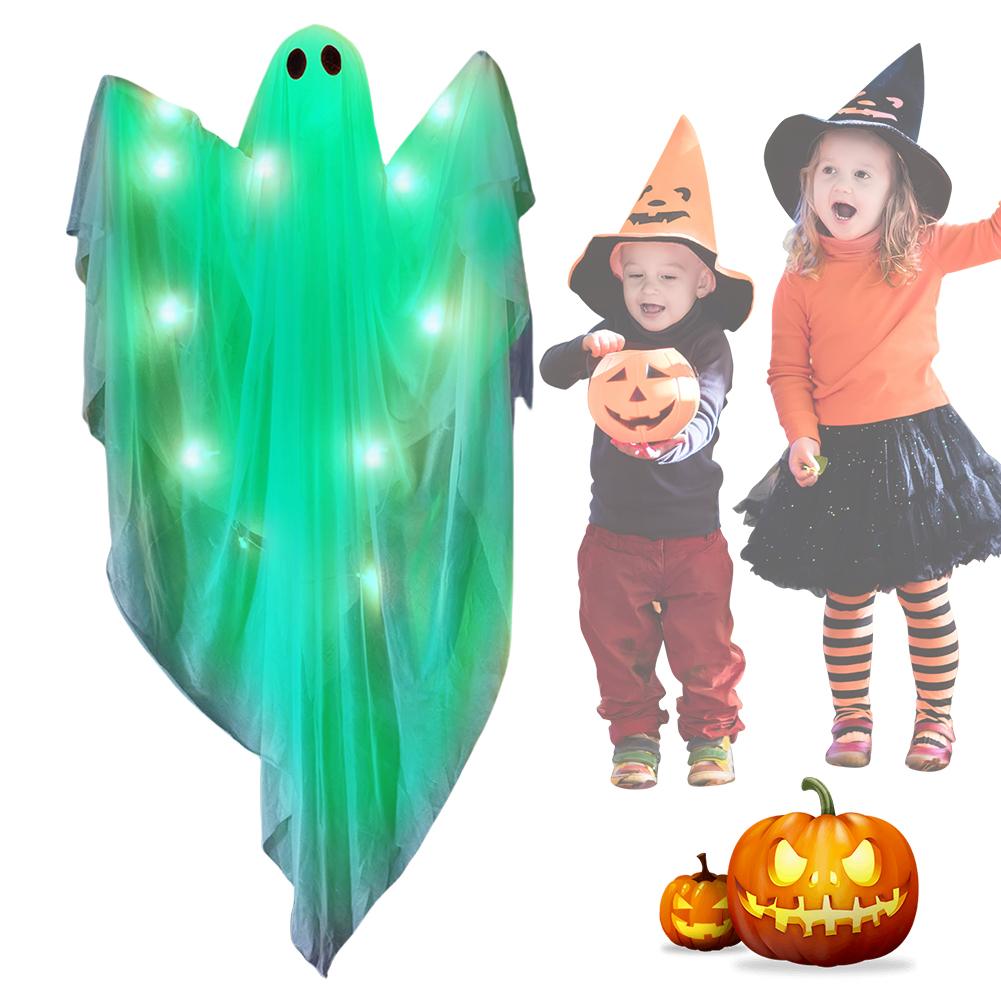 Halloween Hanging Ghosts Light Battery Powered Glowing Door Hanging Ghost Ghost Hanging Night Light for Outdoor Yard Decoration