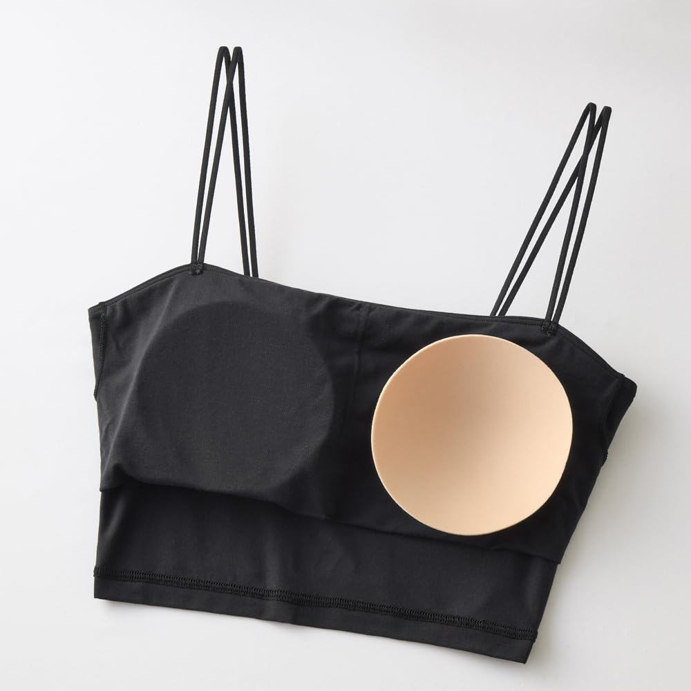 Adidas AP0356 Bra and Long Size L Women's Top, Sweat-Wicking, Quick-Drying, Antibacterial, Odor-Resistant, Camisole, Black,