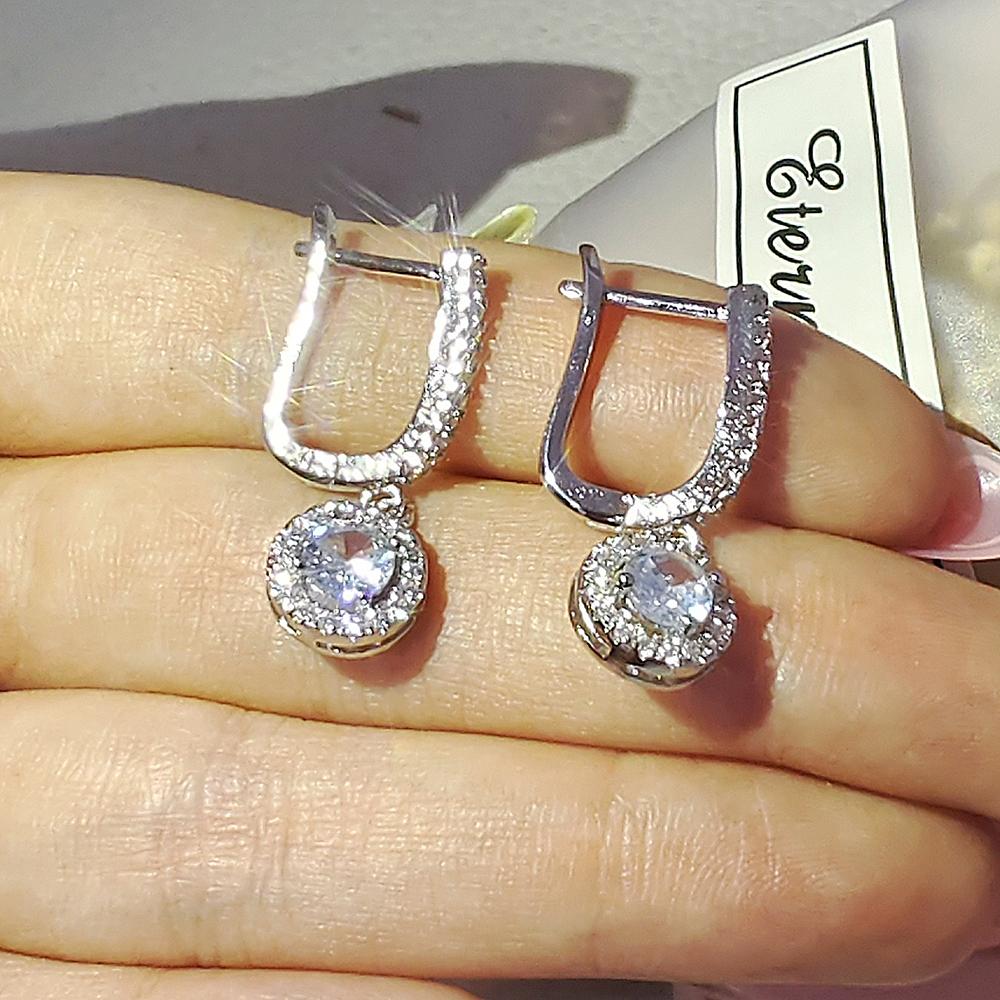 2026 New Arrival Trendy Halo Rose Gold Silver Color Korean Earrings Fashion Jewelry for Women Free Items Gift E5608