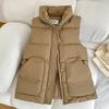 Autumn and Winter New Women's Clothing Trendy Solid Color Belt Fashion Cotton Clothes Vest Fashion Stand-up Collar Bread Clothes Jacket