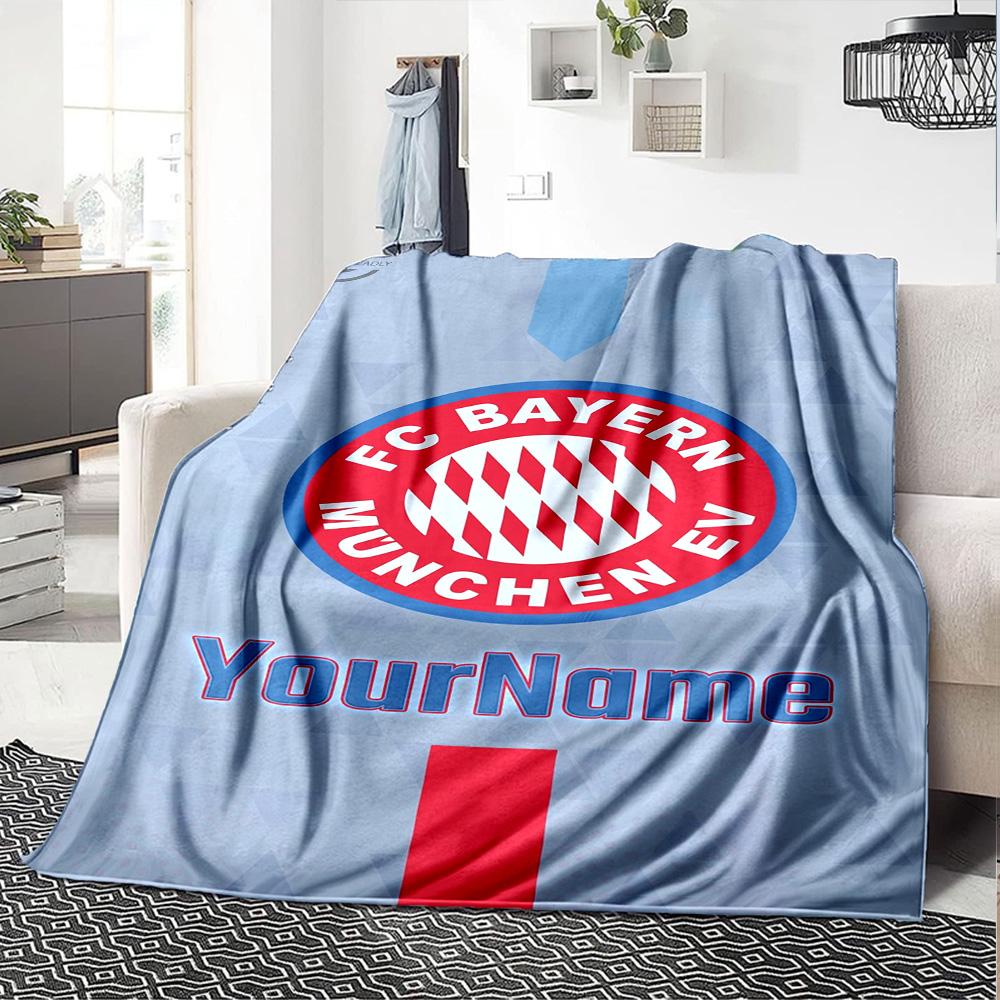 Bayern Munich Personalized Name Blanket Gift Personalized Blanket Durable Comfort Perfect for Couch Chair Sofa Livingroom Ideal for All Seasons