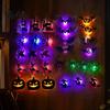 Haunted House Theme Decor 30Pcs Halloween Wall with LED Light, Glowing Bat Ghost itch Festive Decals Spider Silhouette Decoration, Spooky Light-Up