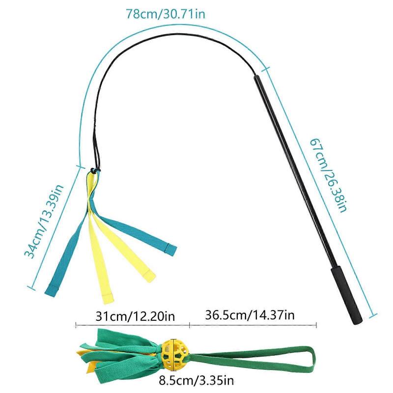 Dog Flirt Poles Toy Flirt Poles Chewing Training Toy for Dog Aggressive Chewer Teeth Clean Exercise Rope Interaction Toy Multicolor