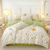 Pure Cotton Abraded Bedding Four-piece Set, Bed Sheet Quilt Cover, Dormitory Cotton Three-piece Set