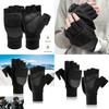 Warm Men Winter Fliptop Gloves Fingerless Convertible Cycling Photograph Mittens