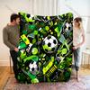 1PC Football Sports Art Blanket Warm Soft Luxury Gifts for Children Adults Suitable for Home Bed Sofa Travel Camping RV