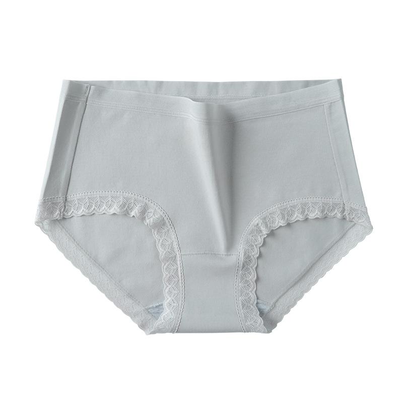 

Ladies Spring and Autumn New Simple and Comfortable Cotton Anti Bacterial File Middle Waist Triangle Briefs XL серый