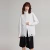 ELLE French Elegant Solid Color Lace Design Button Long Sleeve Shirt Women shirts White EC50353