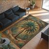 Forest Nature Theme Crystal Velvet Rug Personalized Custom Name Text Soft Floor Mat Home Decor