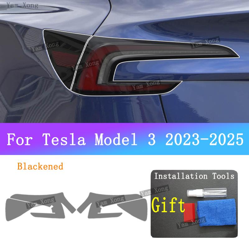 Für Tesla Model 3 Außen Scheinwerfer Rücklicht Transparente Schutzfolie Model 3+ Front Heck Schwarz Verfärbende Folien